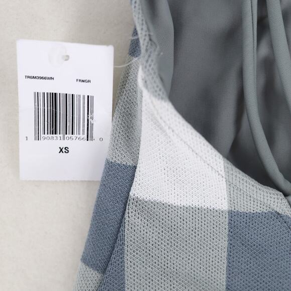 Tularosa Women French Gray Plaid Knit Tawney Halter One Piece Swimsuit Size XS - Picture 5 of 6